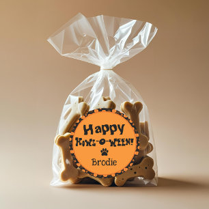Gelukkig Howl-O-Ween Persoonlijke Hond Halloween Ronde Sticker