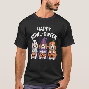 Gelukkig Howl-O-ween Schattige Beagle Hond Hallowe T-shirt