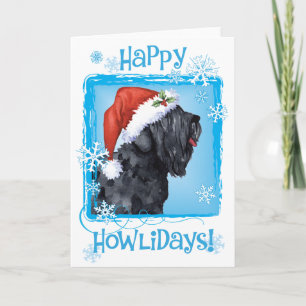 Gelukkig Howliday Black Russian Terrier Feestdagen Kaart