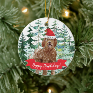 Gelukkig Howlidays Labradoodle Hond Kerst Ornament