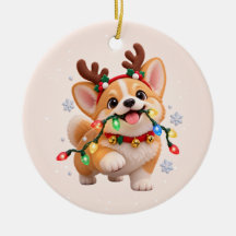 Gelukkig Howlidays Mooie Corgi Keramische Kerstver