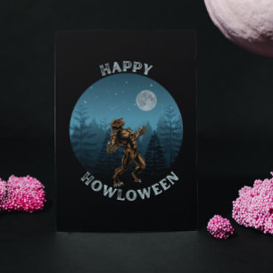 GELUKKIG HOWLOWEEN weerwolf huilen halloween Briefkaart