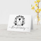 Gelukkig huis jubileum doorverwijzing kaart (Gele Bloem)