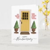 Gelukkig huis jubileum doorverwijzing kaart (Gele Bloem)