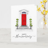 Gelukkig huis jubileum doorverwijzing kaart (Gele Bloem)