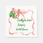 Gelukkig in de liefde klaverblad lint boog bruidsd servet (Voorkant)