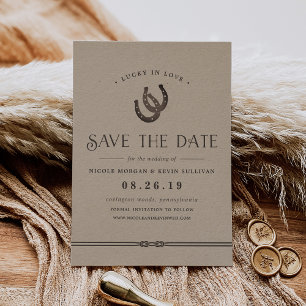 Gelukkig in de liefde Rustic Kraft Save The Date