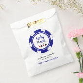 Gelukkig in liefde blauw wit poker chip bruiloft g bedankzakje (Gezegeld)