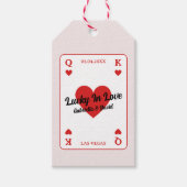 Gelukkig in liefde harten koppels douche gunst cadeaulabel (Voorkant)