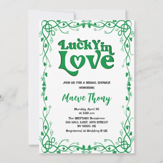 gelukkig in liefde St. Patrick's Day groene bruids Kaart (Voorkant)