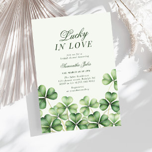 Gelukkig in Love Bruidsfeest Groene Shamrock Kaart