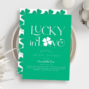 Gelukkig in Love Shamrock Green Bruiloftsfeest Kaart