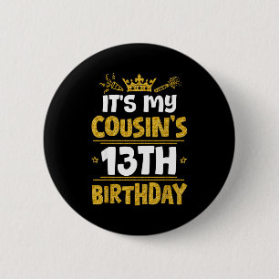 Gelukkig is het de 13e verjaardag van mijn neef 20 ronde button 5,7 cm