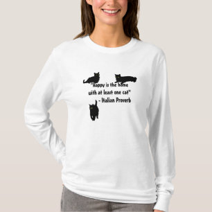 "Gelukkig is het huis met minstens één kat." T-shirt