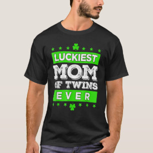 Gelukkig is mama van tweelingen altijd op St Patty T-shirt