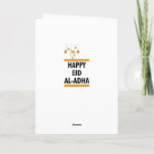 Gelukkig Islamitisch Eid al-Adha Mubarak Kaart (Achterkant)