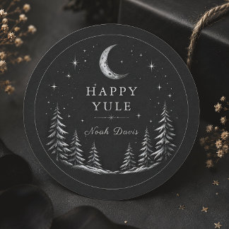 Gelukkig Joelfeest Hemelachtige Winterzonnewende Ronde Sticker