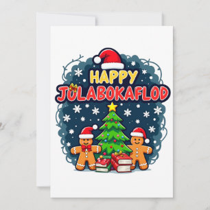 Gelukkig Jolabokaflod Gezinsviering Geschenk Feestdagenkaart