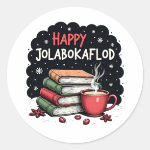 Gelukkig Jolabokaflod Gezinsviering Geschenk Ronde Sticker