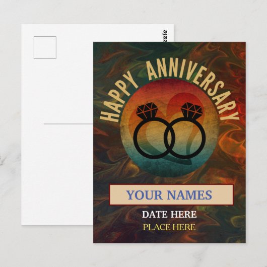 gelukkig jubileum briefkaart (Voorkant / Achterkant)