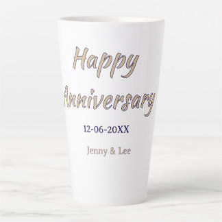 gelukkig jubileum bruin grijs naam datum koppel mo latte mok