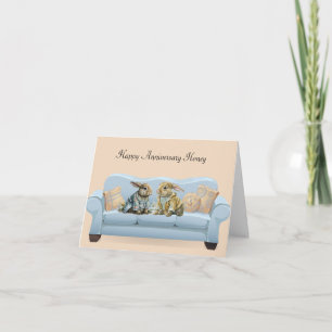 Gelukkig jubileum Bunny Rabbit kaart