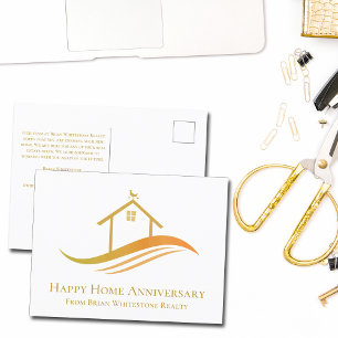 Gelukkig jubileum Chic Gold House Vastgoed Briefkaart