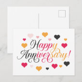 Gelukkig jubileum Felhartige Harten Levendig Briefkaart (Voorkant / Achterkant)