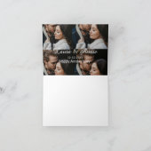 Gelukkig jubileum foto collage naam datum eenvoudi bedankkaart (Binnen)