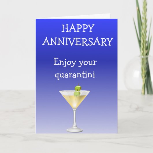 Gelukkig Jubileum Geniet van uw Quarantini Quarant Kaart (Voorkant)