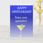 Gelukkig Jubileum Geniet van uw Quarantini Quarant Kaart (Gele Bloem)