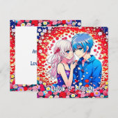 Gelukkig Jubileum gepersonaliseerd anime paar (Voorkant / Achterkant)