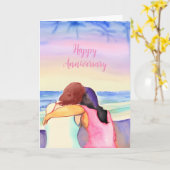 Gelukkig Jubileum gepersonaliseerd lesbisch Kaart (Gele Bloem)