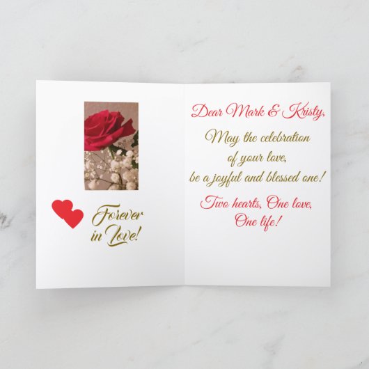 Gelukkig Jubileum, gevouwen Wenskaart Kaart (Binnen)