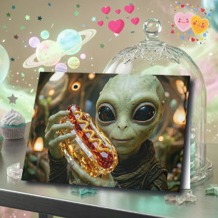 Gelukkig jubileum Grappige Alien-grap Kaart