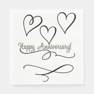 Gelukkig jubileum harten servet