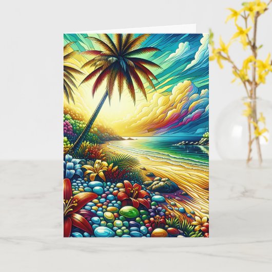 Gelukkig jubileum | Kustschoonheid Kaart (Gele Bloem)