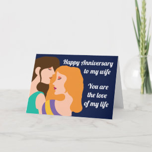 Gelukkig jubileum Lesbisch koppel Twee vrouwen Kaart