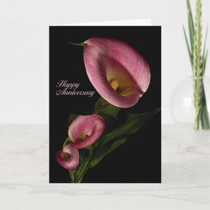 Gelukkig Jubileum met de Roze Calla Kaart van de