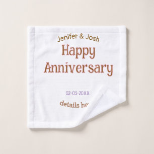 gelukkig jubileum naam gouden roze details trendy  washandje