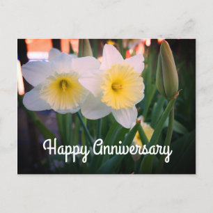 Gelukkig jubileum Narcissenansichtkaart Briefkaart