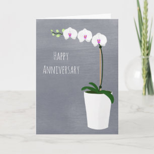 Gelukkig Jubileum Orchideeën Flowers Note Kaar Notitiekaartje