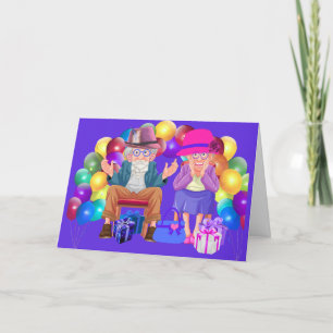 Gelukkig jubileum oudere ouders kaart