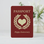 gelukkig jubileum paspoort kaart (Staand voorkant)