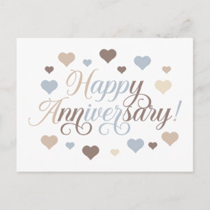 Gelukkig jubileum Pastel Harten Romantisch Elegant Briefkaart