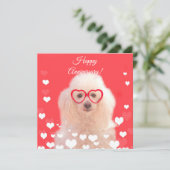 Gelukkig jubileum Poodle hond vlakke kaart (Staand voorkant)