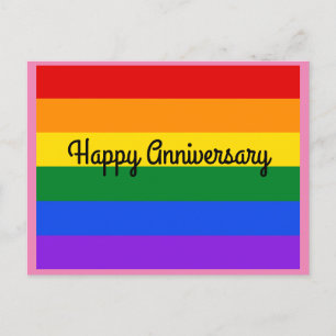 Gelukkig jubileum Regenboog #1 ansichtkaart Briefkaart