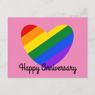 Gelukkig jubileum Regenboog Hart #1 Ansichtkaart Briefkaart