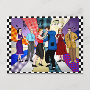 Gelukkig jubileum   Retro nostalgische jaren 50 Briefkaart