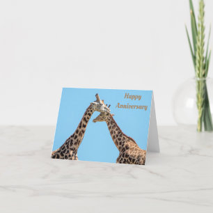 Gelukkig Jubileum Romantisch Giraffe paar Kaart